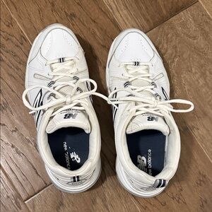 New Balance Cream and Black Athletic Shoes